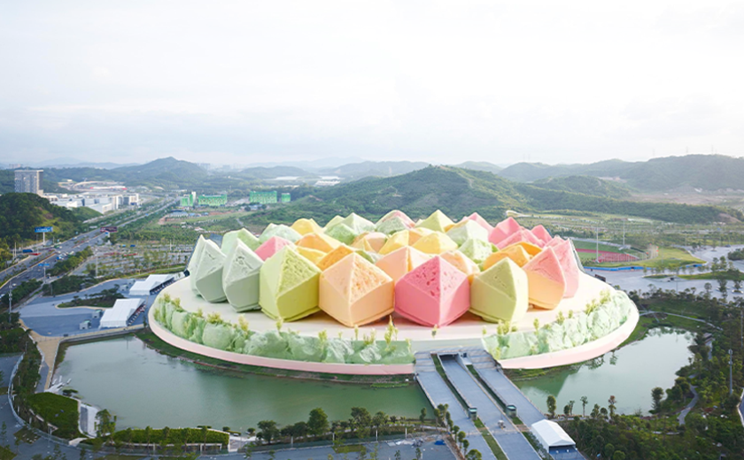 江南管理AI版冰淇淋地標，真的好city！